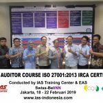 Training Lead Auditor Course ISO 27001 Batch I Sertifikasi IRCA Jakarta, 18 – 22 Februari 2019