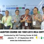 Training Lead Auditor Course ISO 9001:2015 Batch IV Sertifikasi IRCA Jakarta, 17 – 21 September 2018