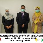 Training Online Lead Auditor Course ISO 9001:2015 Batch XIV Sertifikasi IRCA Jakarta, 16 – 20 November 2020